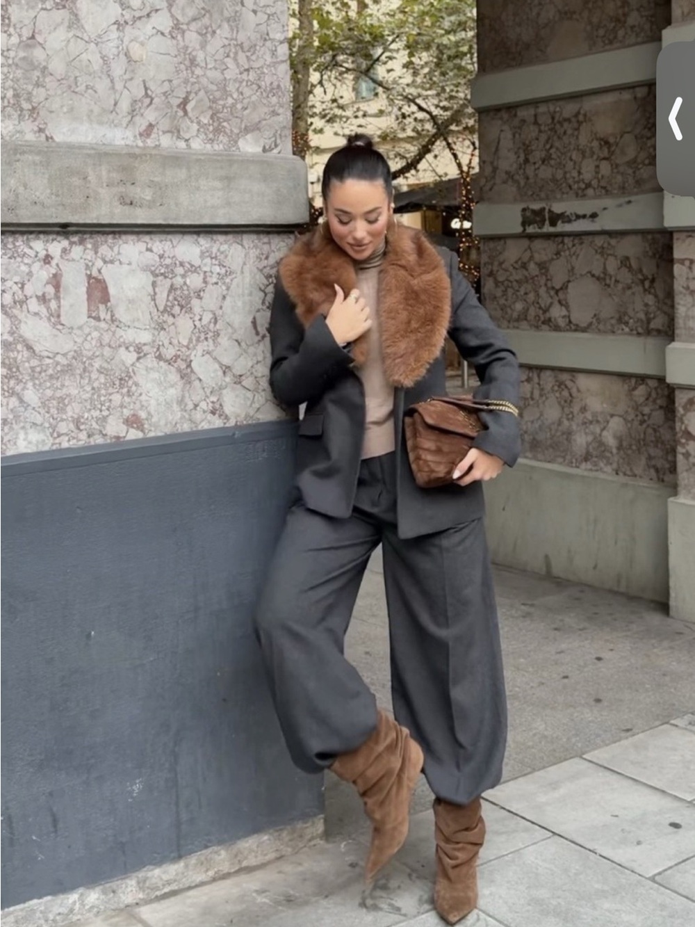 Zara blazer with fur